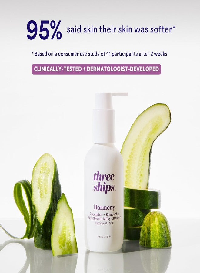 Three Ships - Harmony Cucumber + Kombucha Microbiome Balancing Cleanser | Repair, Balance, Soothe Skin | Cruelty-Free, Vegan, Paraben-Free, Sensitive Skin Safe (4 fl oz | 118 mL) - Image 4